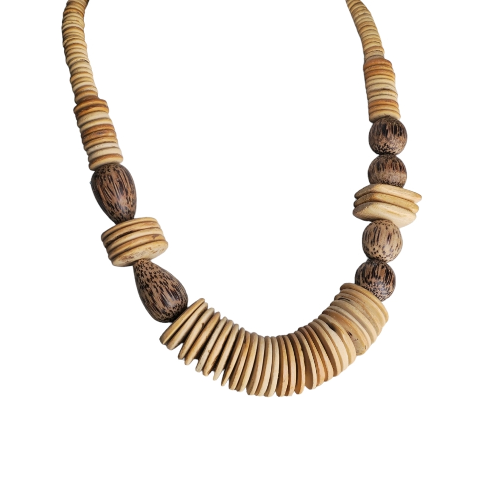 🔥Vintage Statement Piece Wooden Bead Necklace